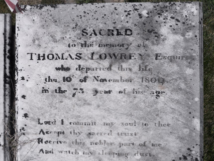 Colonel Thomas Lowrey Gravesite