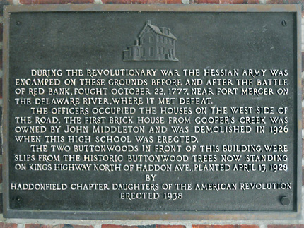 Haddonfield, New Jersey Revolutionary War Sites