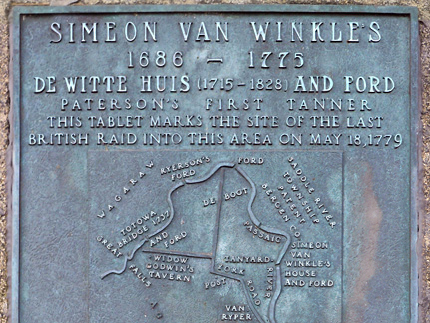 Simeon Van Winkles  marker - Last British Raid in Paterson