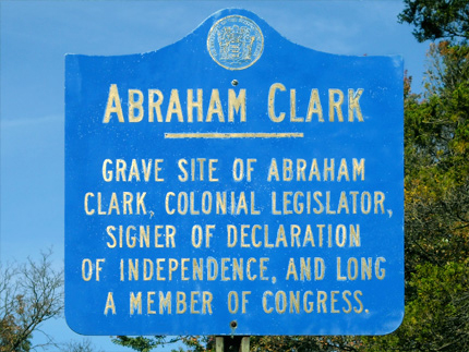 Abraham Clark Gravesite Sign